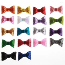 Decorative Flowers 10PCS 5CM Shiny Sequin Bows Artificial For Cloth Wedding Decoration