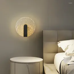 Wall Lamps Luxury Bedside Lamp LED Modern Acrylic Circular Square Diamond Gold Interior Decoration Living Room 220V