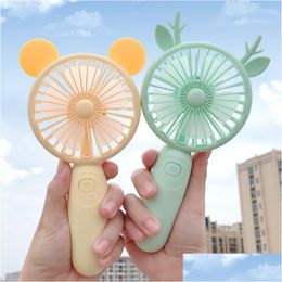 Party Favour Rechargeable Mini Fan Hand Held 1200Mah Usb Office Outdoor Household Desktop Pocket Portable Travel Electrical Appliances Dhwzv