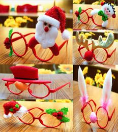 Christmas Decoration girl boy gift eyeglasses with santa claus Snowman elk hat cute party children gifts 145cm5cm8346757