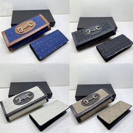 Vintage Woven Money Clips Double Letters Designer Wallets Unisex Leather Long Purses Credit Card Holder Coin Purse With Box 277T