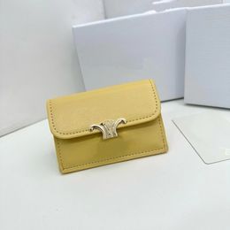 Designer Luxury Card Bag Tri-fold solid Colour printed letter wallet Multi-card slot solid Colour coin wallet