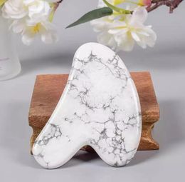 White Howlite Guasha Board Massage Tool Face Lift Neck Eye Scraping SPA Acupuncture Beauty Relax Healing Crystal Gua Sha Stone2797413