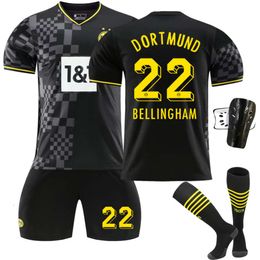Soccer Sets/Tracksuits Mens Tracksuits 22-23 Dortmund away black football jersey set No. 22 Bellingham 18 Mukoko 11 Royce jersey