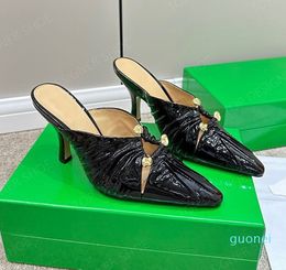 Designer Mule Slides Shoes Heeled Sandals Womens Party Evening Best High Heel Slippers