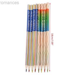 Pencils 1 DIY cute wooden rainbow Coloured pencil suitable for childrens painting school students d240510