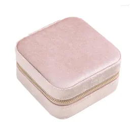 Storage Bottles Travel Jewelry Case Velvet Organizer Box Portable Display For Rings Earrings Necklace