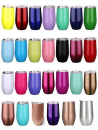 12oz Stainless steel Tumbler Cups Colorful Wine Glasses Egg Cup Water Bottle 2 layer Vacuum Insulated Beer Champagne Coffee Mugs 06590818