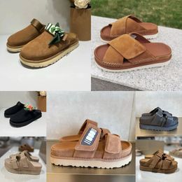 2024 Designer black brown Sandals Outdoor Sand beach Rubber Slipper Fashion Casual Heavy-bottomed buckle Sandal leather sports sandals size 35-44