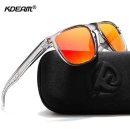 Sunglasses KDEAM durable lightweight polarized sunglasses full-size mens coated lenses mini glasses hard box Q240509