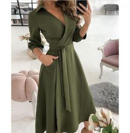 Casual Dresses Women Fashion Print Party Dress Elegant Modest Work Midi Black Polka Dot Vestidos Female Spring Summer Clothing12714507287