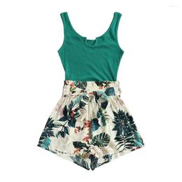 Work Dresses Bohemian Temperament Short Skirt Set Solid Color Fashion Rib Tank Top Summer Beach Print Shorts Two Pieces For Women