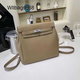 Women Handmade Bags Ados 2023 Autumn/Winter New Top layer Cowhide Womens Bag with Litchi Pattern Backpack Fashion Genuine Leather Backpack