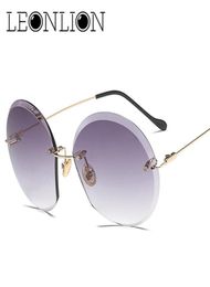 LeonLion 2020 Metal Goggle Rimless Sunglasses Women Ocean Lens Classic Brand Designer MenWomen HD Sun Glasses Women UV400 Box6295648