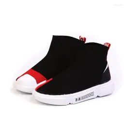 Boots 2024 Spring And Autumn Children's Sports Shoes In The Big Children Flying Knit Socks Boys Girls Feet