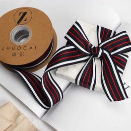 3Pcs Gift Wrap 18Meters 40mm Double Sided Stripe Ribbons DIY Sewing Accessory Gift Wrap Ribbon for Christmas Wedding Decor Garment Accessory