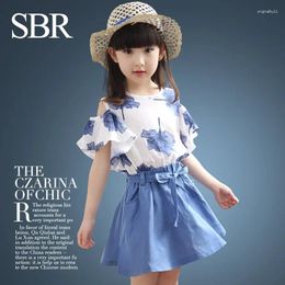 Clothing Sets Girls Summer Children's Cotton T-Shirt Skirts 2Pcs Suit Children Fashion Princess Kids Dress Outfits 8 12 Years Old