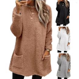 Women's Hoodies Women Half-high Collar Sweatshirt Cozy Plush Winter With Pockets Soft Thick Pullover For Cold Weather Stylish