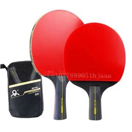 6-star table tennis racket professional table tennis racket set Pimples-in rubber high-quality blade bat paddle with bag tray 240425