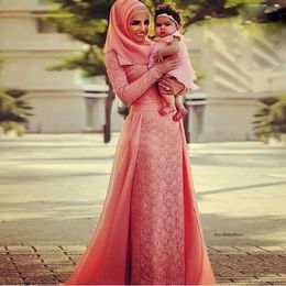 Kaftan Muslim Modest Dresses With Hijab Lace Moroccan Kaftan Islamic Arabic Abaya Dubai Formal Evening Gowns Party Dress 0510