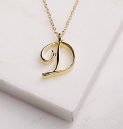 10PCS Silver Small Initial Alphabet Capital Letter Necklace All 26 English AT Cursive Luxury Monogram Name Word Text Character Pe1118976