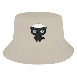 Berets H Is For Honey Badger Unisex Bob Bucket Hats Men And Women Panama Hat Creative Gift