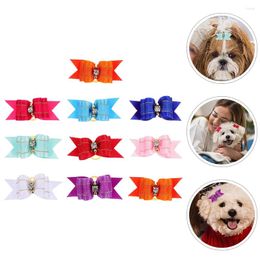 Dog Apparel 10pcs Halloween Small Hair Bows Tiny Pet With Rubber Bands For Large Dogss Costume Supplies Mixed Colour