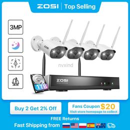 IP Cameras ZOSI 3MP wireless security camera system with 8-channel H.265 2K CCTV NVR and 3MP high-definition outdoor IP camera WiFi video monitoring kit d240510