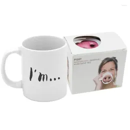 Mugs Funny Pig Nose Mug Cup Spoof Water Porcelain For Beverage Laugh Tea Coffee Home Travel Trailing