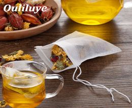 new 100Pcs pack Teabags 55 x 7CM Empty Scented Tea Bags With String Heal Seal Philtre Paper for Herb Loose Tea Bolsas6446132