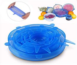 1 Set Silicone Stretch Suction Pot Lids 6PcsSet Food Grade Fresh Keeping Wrap Seal Lid Pan Cover Kitchen Tools Accessories6847120