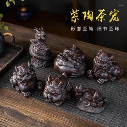 Tea Pets Purple Pottery Ornaments Supportable Lucky Toad Decoration Handmade Creative Tray Pet