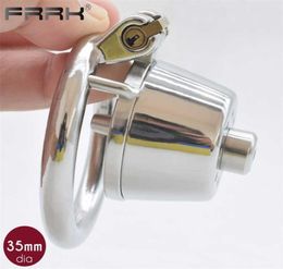 FRRK Male Cage Men's Lid Shower Bondage Belt Device Full Close Small Penis Ring BDSM Adults 18 Intimate Couple Sex Toys 2110135437676