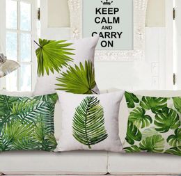 green country decoration cushion cover nature foliage decorative pillows case spring summer leaf chair couch almofada 45cm cojin4262415