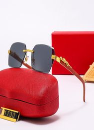 mens american eyewear Hexagonal diamond cut edge womens sunglasses gold threedimensional leopard wooden temples fashion power sen5422960