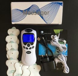 TENS/EMS UNIT Dual outputs pain relief/Electrical nerve muscle stimulator/Digital therapy massager/health care Physiotherapy withbox4085156