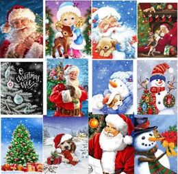 54 Styles Diamond Painting Christmas Kits For Adults 5D Santa Claus Diamonds Embroidery Snow House Landscape Mosaic Cross Stitch C7429684