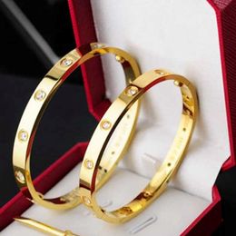 Titanium steel Love Bracelets silver rose gold bracelet Bangles Women Men Screw Screwdriver Couple Bracelet Jewellery with Red Dust Bag 299I