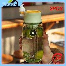 Water Bottles 2PCS With Tea Strainer Cup Large-capacity Plastic Milk Student Summer Bottle