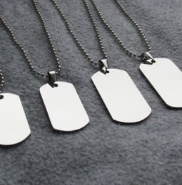 100setslot Stainless Steel Army Dog Tags Military Blank ID Tags with 24inch bead chains together6790222