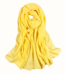 Scarves Scarf Women Yellow Long Soft Thin Wrap Lady Shawl Chiffon Scarfs Solid Colour Beach For Girls And Female Foulard Femme4887425