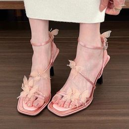 Dress Shoes Bow Sandals High Heels Women Fashion Summer Slippers 2024 Party Pumps Slides Elegant Stilettos Femme Chaussure