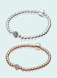New 925 Sterling Silver Beaded Bracelet For Women Strands Joyeria Fina Para Mujer Bangle Fit Original DIY Charms Bransoletki Damskie Jewelry1528092