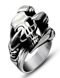 Antique hip hop ghost claw skull wolf dragon head devil ring domineering punk magic rock rings retro stainless steel men039s je1429577