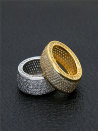 Hiphop Rapper Ring For Men New Fashion Hip Hop Gold Silver Ring Bling Cubic Zirconia Mens Ice Out Jewelry3036539