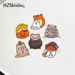 Brooches 2024 Cartoon Halloween Hamster Acrylic Collar Pin Pattern Anime Lapel Pins Resin Epoxy