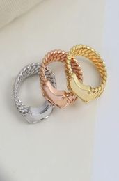 Europe America Style Ring Lady Women Titanium steel Engraved V Initials Flower Nanogram Snake Rings Size US6US97237625