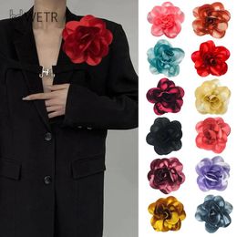 Brooches 15cm Fashion Large Flower Brooch Clip Satin Fabric French Handmade Suit Sweater Coat Decor Pins