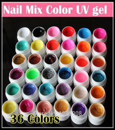 Nail Gel WholeProfessional 36 Mix Colours Art UV PureGlitter PowderShimmer Colourful Set5gbottle3720223