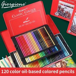 Pencils Giorgione 12/24/36/48/72/120 Color Pencil Set Wooden Color Pencil Oil Color Painting Art Supplies d240510